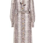 Zimmermann  bow snake-print crepe de chine midi shirt dress Photo 2