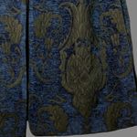 Lucky Brand Brocade Open Front Swing Jacket Womens XL Navy Black Jacquard Photo 3