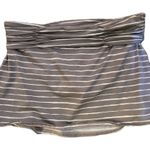 Garnet Hill Womens Lined Stretch Ruched Waist Swim Skirt Gray Striped Size 02 Photo 1