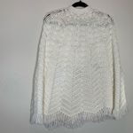 Handmade Vintage  Poncho 70s OSFM White Button Front Photo 5