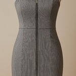 Forever 21 Houndstooth Zip-Front Mini Dress Size M Corporate Siren Collegiate Photo 0