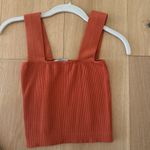 fab'rik  Rust Orange Ribbed Tank Photo 3