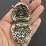 VTG Signed Arthur Pepper Purse Locket ART Necklace OPENS Cute Silver Tone Photo 4