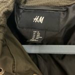 H&M 42 Olive Green distressed zip up raincoat Photo 4