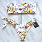 Zaful Bandeau Versatile White Floral Knot Bikini Photo 0