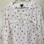 Torrid Harper White Lips Lollipops Rayon Slub 3/4 Sleeve Blouse Size 2X Photo 6
