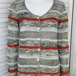 The Tog Shop Button Front Open Weave Cardigan Sweater Taupe Multi PS Brown Size undefined Photo 0