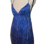 Max Studio NWT  100% silk blue swirl print size medium bubble hem tie back dress. Photo 1