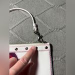 Coach RARE VTG  Heart Suede Multi Color White Pink Heart Wristlet Clutch Hippie Photo 2