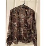 Yves St. Clair Women's Casual/Dress Leopard Print Button Up Blouse Shirt Size 12 Brown Photo 8