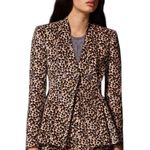 Rebecca Taylor NEW Leopard Print Velveteen V-neck Blazer Jacket size 12 Photo 2
