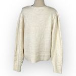 Sanctuary  Pretty Pleats Stripe Crop Sweater Women's Large Cream Long Sleeve Photo 4