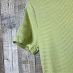 A New Day Light Lime Green Ribbed Short Sleeve Crewneck Small Top Photo 2