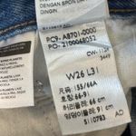 Levi's  XL Straight Jeans‎ 26 Silver Metallic Side Panel Belted High Rise Denim Photo 4