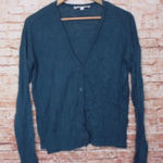 Loft Deep Teal Button Front Long Sleeve Cardigan Sweater Photo 0