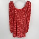& Other Stories & Other Stories Floral Bow Detail Long Sleeve Mini Dress Size 0 Red White Girly Photo 6