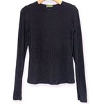 Velvet Tees Velvet Women’s Size M Black Pintuck Front Rayon Wool Blend Long Sleeve T-Shirt Photo 2