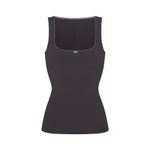 SKIMS Fits Everybody Picot Scoop Neck Tank in Ash Contrast, Size XXS Photo 3