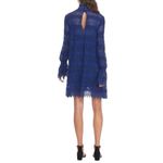 Free People Blue Simone Mock Neck Lace Mini Dress Size Medium Photo 3