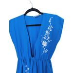 Yumi Kim  Fairy Silk Floral Embroidery V-Neck Mini Dress XS Blue Boho Cottagecore Photo 3