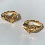Heart Ring Gold Heart Ring Stackable Ring Photo 2