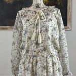 barney's new york  Floral Long Sleeve Tie Neck Peasant Dress Size Medium Photo 1