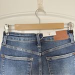 Judy Blue  High Waist Fading Whiskering  Small Denim Raw Edge Medium Wash Skirt Photo 3