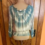 Scrapwork Earthy boho hippie tie dye blouse Tan Size M Photo 8