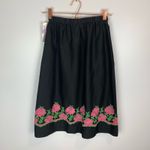 Vtg S Sanibel Sport Floral Embroidered Midi Black Photo 3