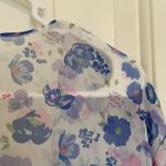 Women’s sheer blue pink‎ floral long ruffle flare sleeve wrap cardigan one size Size undefined Photo 5