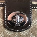 Coach Brown Monogram Silver Twist Lock Bifold Wallet with Contrasting Stitch Photo 12