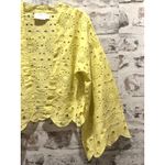 Anthropologie WOMENS ONE SIZE Maeve Cropped Navy Eyelet Boho Kimono yellow Photo 6