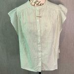 Old Navy  Light Green Striped Button Down Shirt Size Small Photo 8