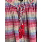 J.Crew Women's Peasant top metallic pastel stripe XL Long Sleeve tassel #AM634 Photo 3