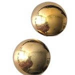 Monet Vintage Gold Tone Statement Puffy Circle Signed Clip-on Statement Earrings Photo 0