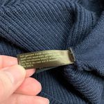 The Limited  Sweater Dress Womens Medium Navy Wool Knit‎ Ribbed Pockets Tie Waist Photo 6