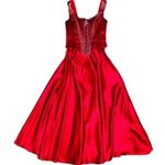 Scott McClintock corset top Renaissance embroidered strap silky material fit and Red Size 4 Photo 7