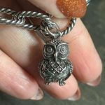 Brighton  NIGHT WATCH OWL SILVER CRYSTAL CHARM BRACELET Photo 2