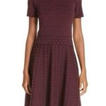 Sandro  Paris Montaigne Metallic Bead Fit & Flare Dress Sz 38 (US 6) Maroon GUC! Photo 0