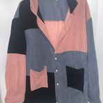 Romwe Color-block Corduroy Jacket Photo 0