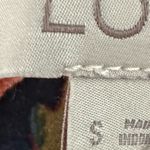 Loft Ann Taylor  Split Neck Navy Coral Boho Floral Long Sleeve Blouse Women Sz S Photo 5