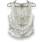 Madewell Denim Button-Front Sleeveless Top in Tile White Sz 0 NEW Photo 2
