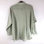 Everlane  Oversized Silky Cotton Shirt Laurel Green Long Sleeve Pocket S Photo 4