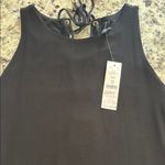 White House | Black Market Black Sleeveless Midi Dress with Lace-Up Back Photo 1