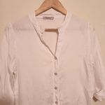 lungo l'arno Lungo L’arno Linen Button Front Blouse-Medium-3/4 Sleeve-Hi Low Hem-Old Money Photo 1