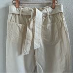 ZARA Neutral Cream Pants Paperbag Waist Tie Belt Medium Photo 4