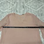 Calvin Klein Blush Pink V Neck Flounce Sleeve Office Career Blouse Top Size S Photo 5