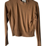 Anna Dani Womens Tan Ribbed Crew Neck Long Sleeve Cropped Sweater M Preppy Brown Size M Photo 0