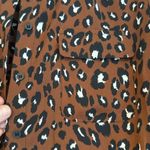 Pleione  Leopard Print Button-Down Blouse Mocha‎ Color Size S Photo 3