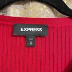 EXPRESS Red Ribbed Half Zip Stretchy Casual Sweater, XL Photo 3